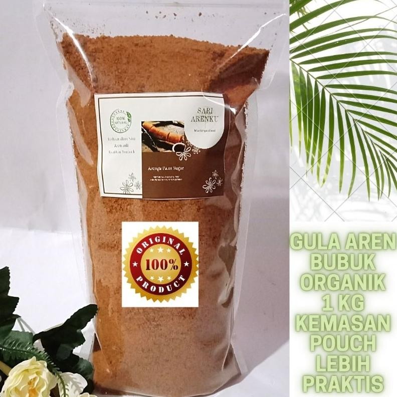 

Gula Aren Semut Bubuk Organik Kemasan Pouch 1kg Nugi