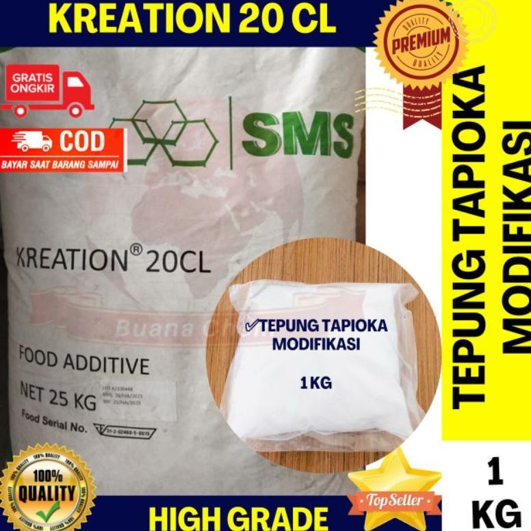 

Tepung Tapioka Modifikasi 1kg / Kreation 20 cl / Modified Tapioca Starch/ Tepung Tapioka Nugi