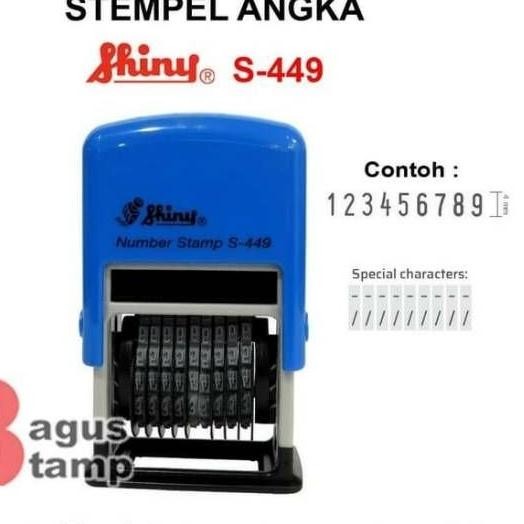

Stempel Angka 9 Digit Nomor Number Stamp Tinggi Angka 4mm Shiny S449 S-449 S 449 RB3