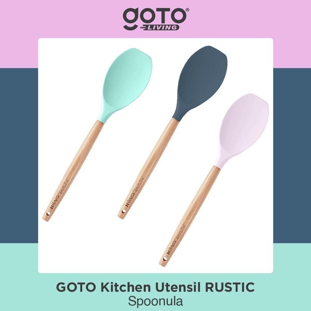 Fn-56 Goto Rustic Kitchen Utensil Alat Masak Spatula Sendok Capitan Dapur Fn-56