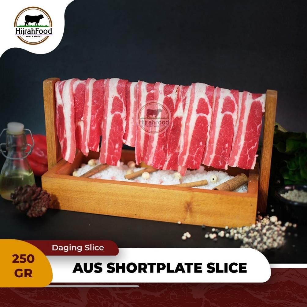 

Hijrahfood Slice Beef AUS Shortplate | Daging Sukiyaki Yakiniku Nugi