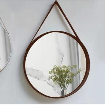 Cermin Gantung Bulat Aesthetic Diameter 50cm / Kaca Cermin Dinding