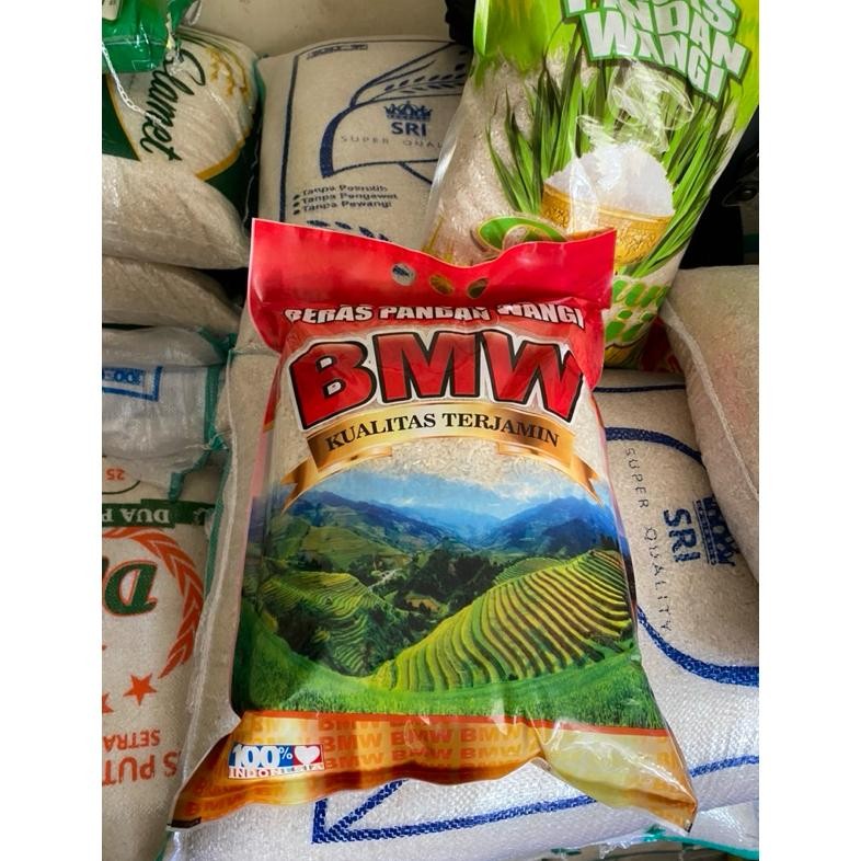 

Beras/ Beas BMW Pandan Wangi Kemasan 5Liter Putih Pulen Enak Pengiriman Instan Kota Bandung Nugi