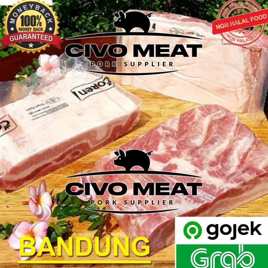 

Samcan Import Daging Babi Pork Belly Import with Skin 1kg Nugi