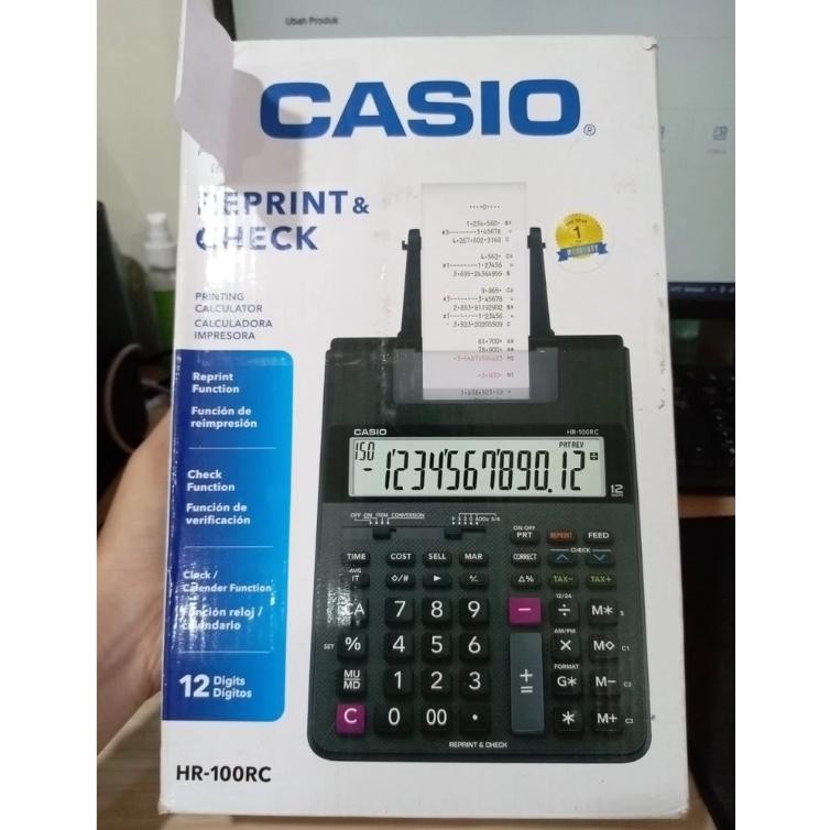 

Casio Kalkulator Printing HR-100RC - Kalkulator Kasir Printer Struk HR 100 RC Kalkulator Kasir RB2