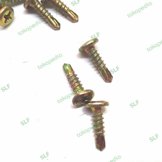 Skrup Wafer Head 6 x 13 SDS Screw 6x13 Skrup SDS pala Rata (100pcs) PREMIUM