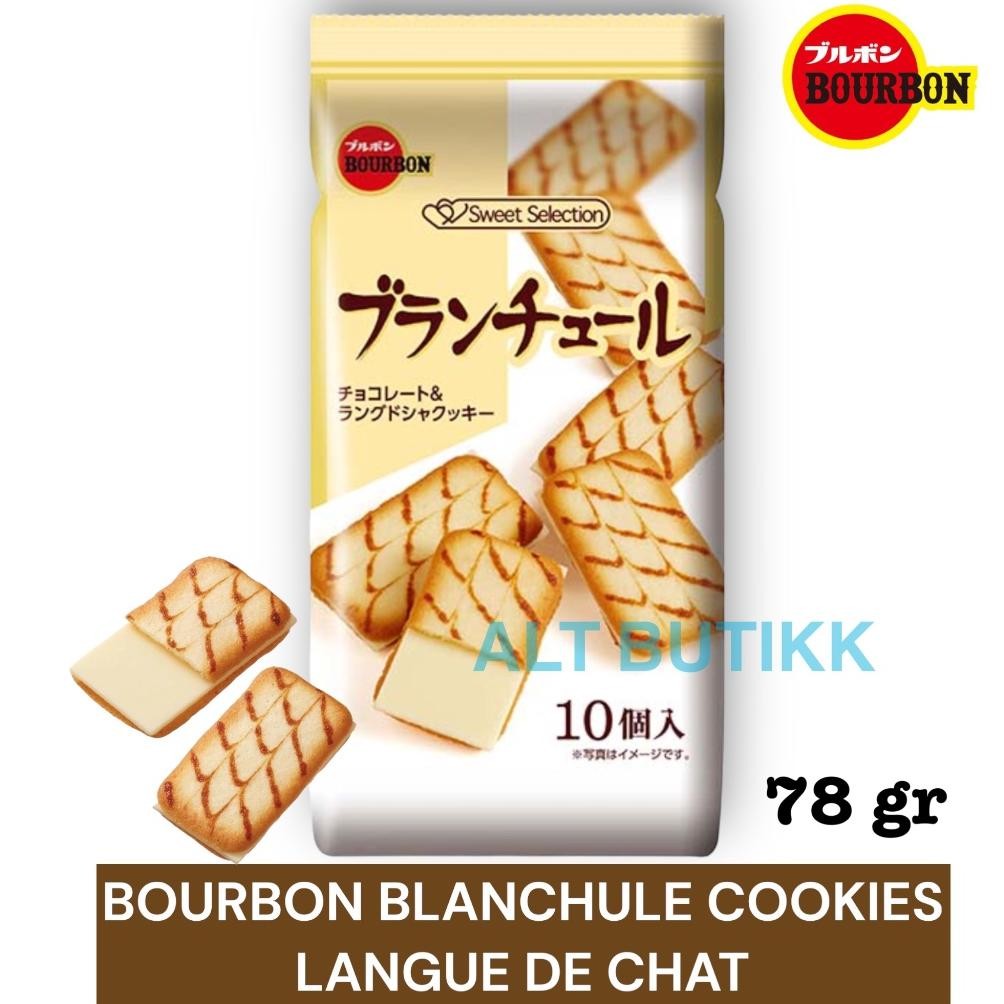 

READY STOCK BOURBON BLANCHULE BISCUIT 78 GR | WHITE CHOCOLATE & LANGUE DE CHAT COOKIES | JAPAN