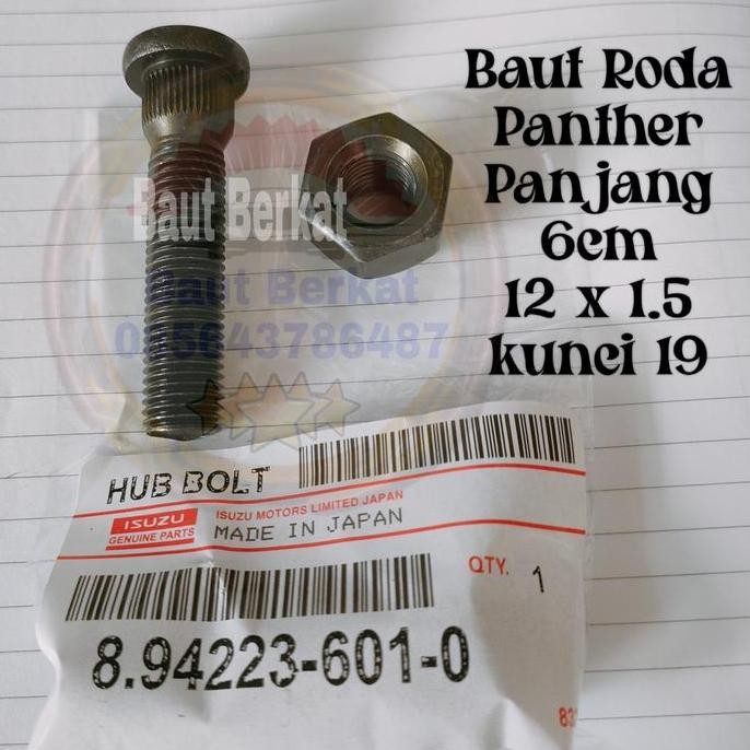 baut roda panther panjang 6cm baut mur roda panther panjang 6 cm HEMAT
