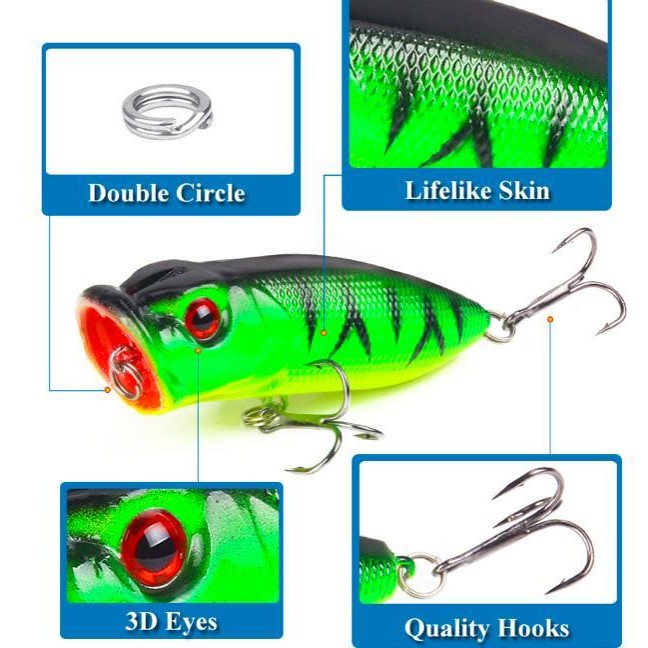 Popper Lure Umpan Pancing Minnow Popping Mancing