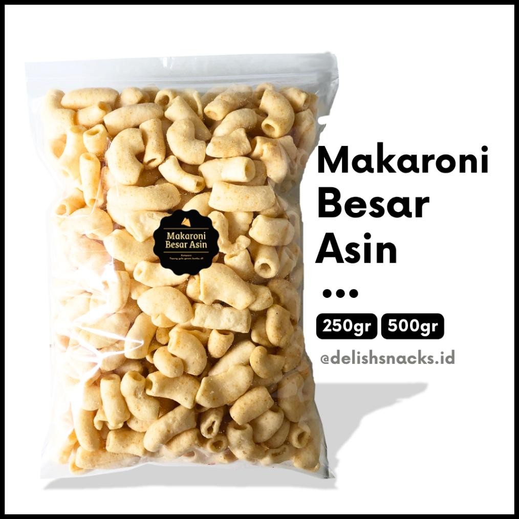 

READY STOCK [DELISH SNACKS] Makaroni Besar Asin (Grosir) 250gr 500gr / Snack Cemilan Camilan Grosiran Kiloan