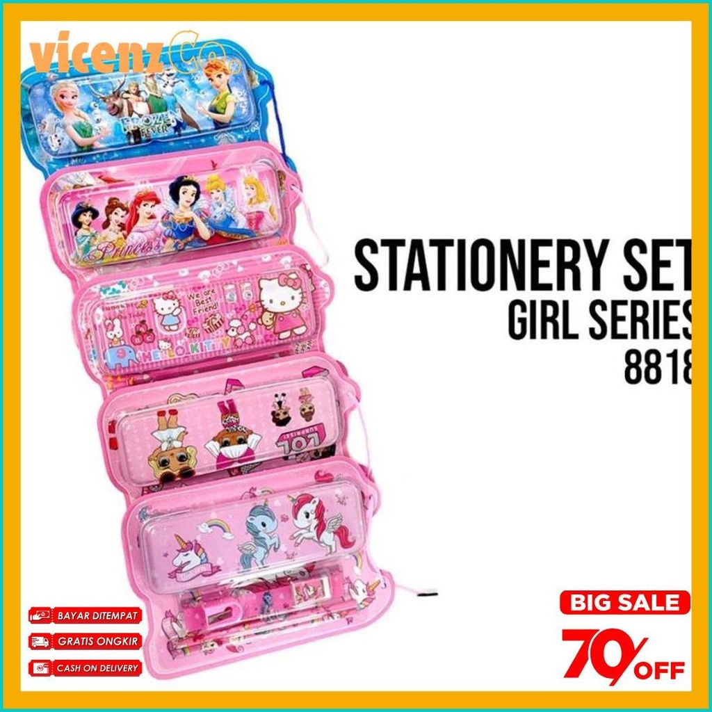 

Stationery Set / Alat Tulis Set / Paket Alat Tulis / Stationery Set Fancy 8818 Komplet Plus Kaleng Diskon Setengah Harga