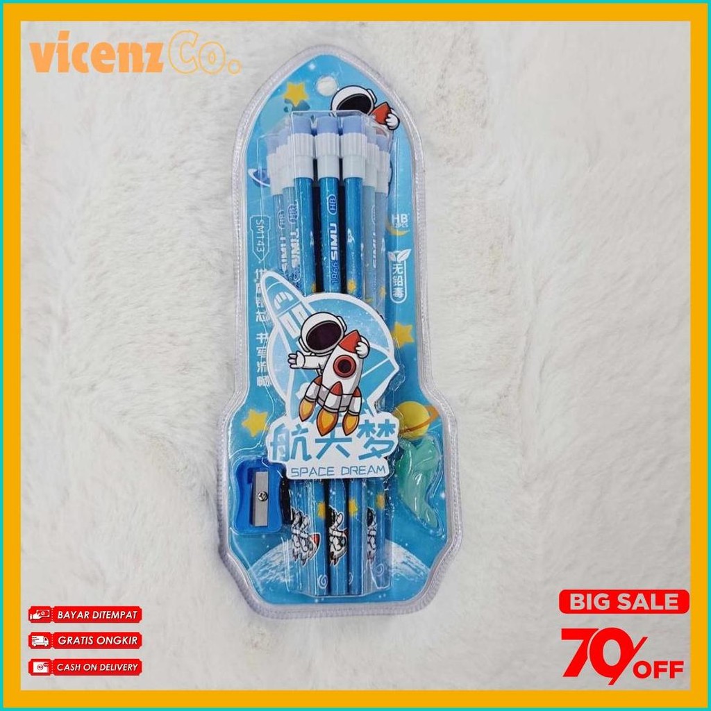 

Pensil Raut Hb Space Dream Set Alat Tulis Sekolah Stationery 12Pcs Diskon