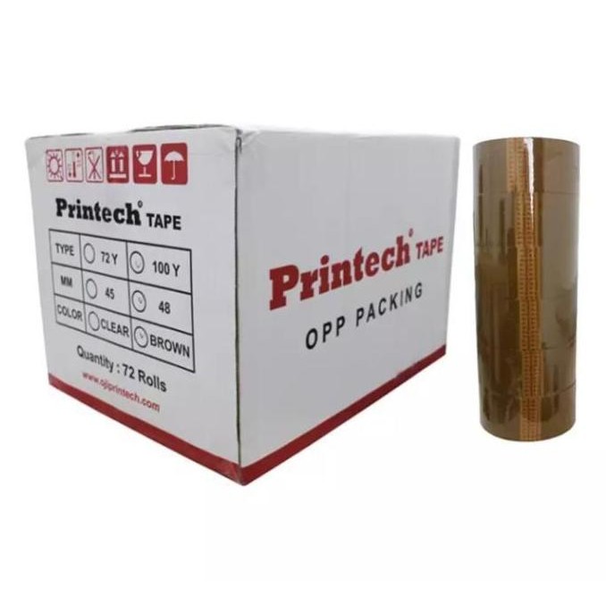 

Printech Tape Lakban Opp Coklat 2 Inch 48Mm 100 Yard 1 Kotak 72 Roll