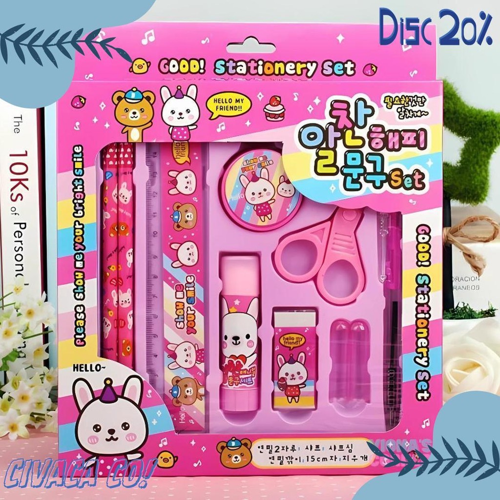 

Alat Tulis 1 Set Lengkap Peralatan Sekolah Murah Stationery Pulpen Pensil Gunting Penghapus Lem Flash Sale! Diskon Hingga 70%