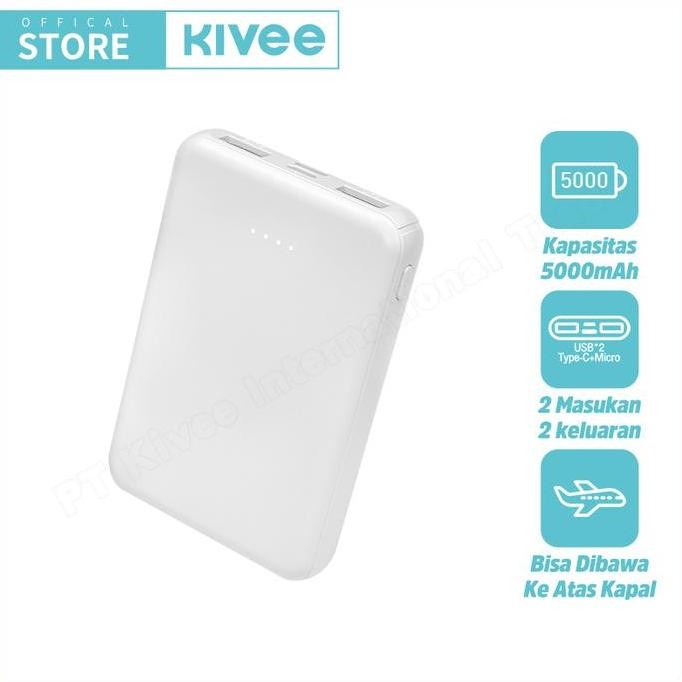 KIVEE 5000mAh Portable Mini Power Bank Charger USB Fast Charging Outdoor Travel Large Capacity Power