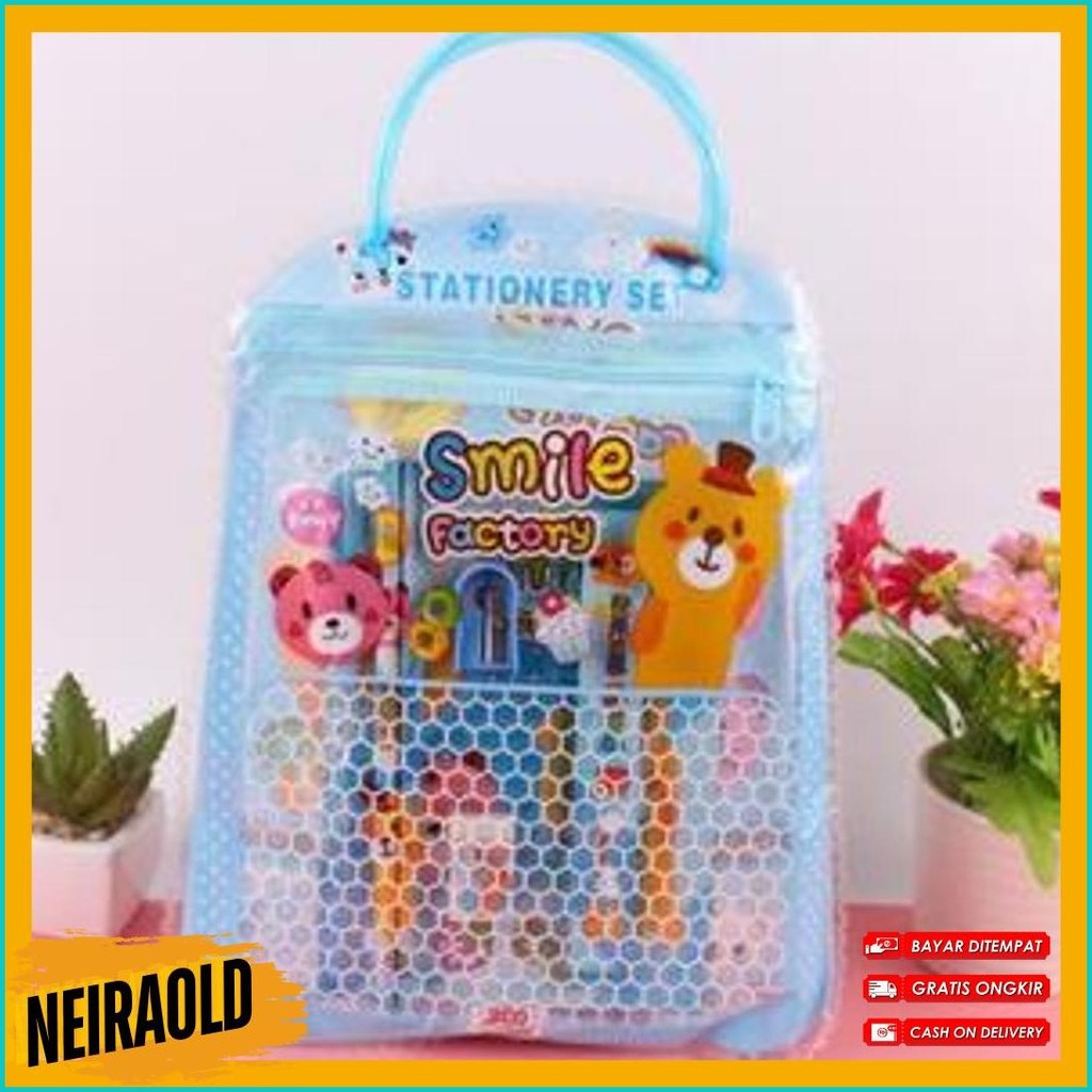 

Ss Stationery Set 6 In 1 Free Bag Alat Tulis Anak Sekolah Buku Pulpen Penghapus Pengaris Diskon