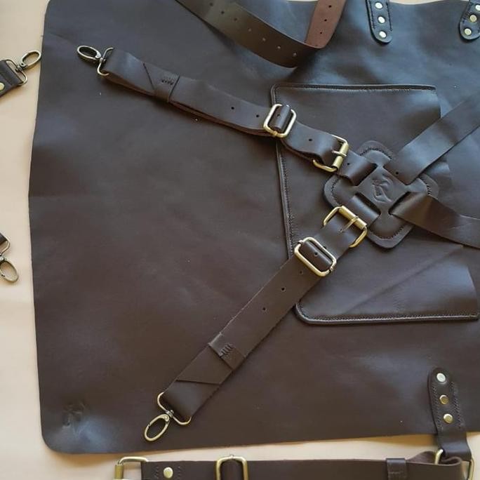 Apron Barista Kulit Asli