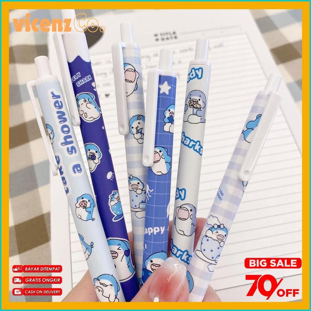 

Winzige Set 6Pcs Pulpen Gel Lucu 0.5Mm Pulpen Aesthetic Retractable Gel Pens Pen Mekanik Tinta Hitam Diskon