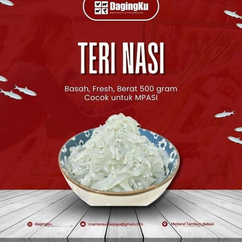 

teri nasi basah fresh Frozenteri nasi basah mpasi 500grm