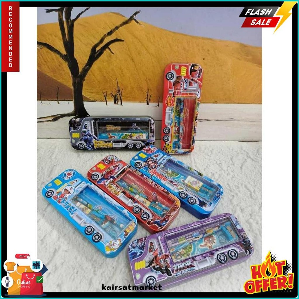 

((Baca Keterangan))Kotak Pensil Bahan Kaleng Model Truk Besar Kecil Pencil Case Tempat Pensil Bus Roda Flash Sale! Diskon Hingga 70%
