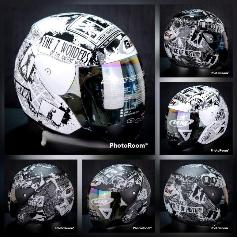 Terlaris Helm Gm Evo News Original Motif Koran Kaca Pelangi