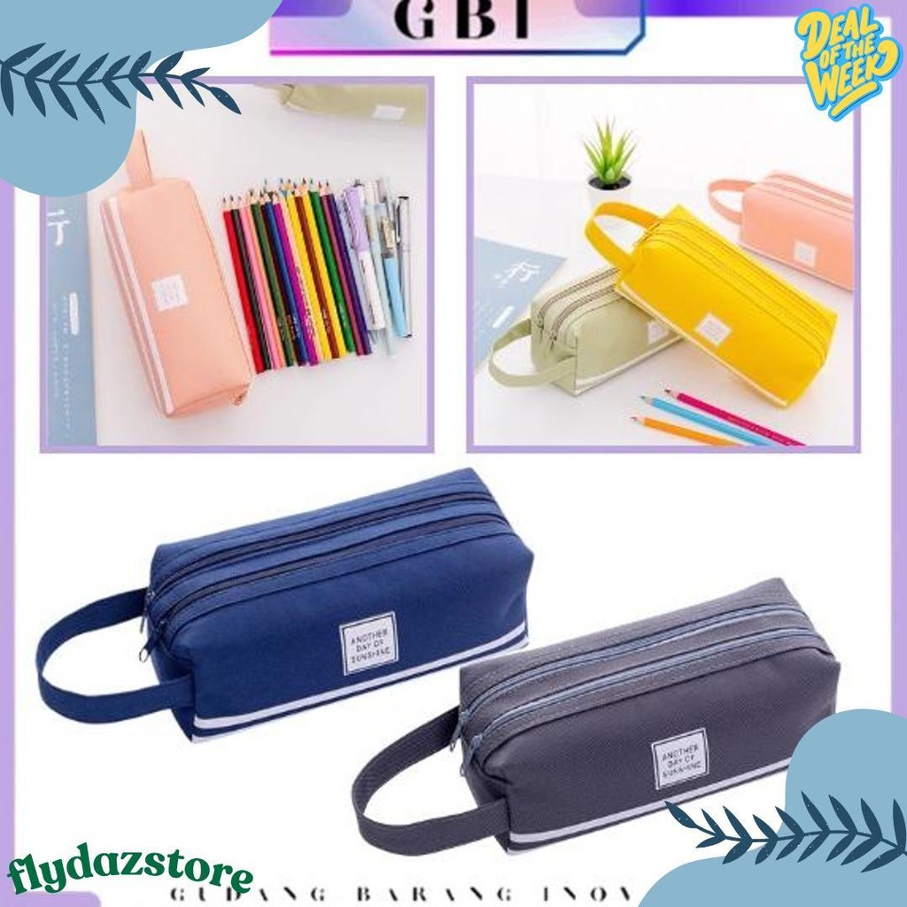 

Gbi - Kotak Pensil Dan Stationery Dual Zipper Dompet Pensil 2 Pouch Tempat Alat Tulis Perlengkapan Sekolah Dua Sisi Resleting Flash Sale! Diskon Hingga 70%