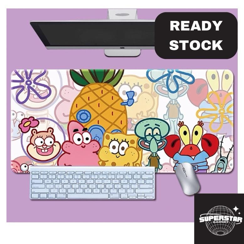 Terlaris [Ori] Icupplier Premium Mouse Pad Gaming 80X30Cm Ketebalan 3Mm Motif Spongebob Squarepants 