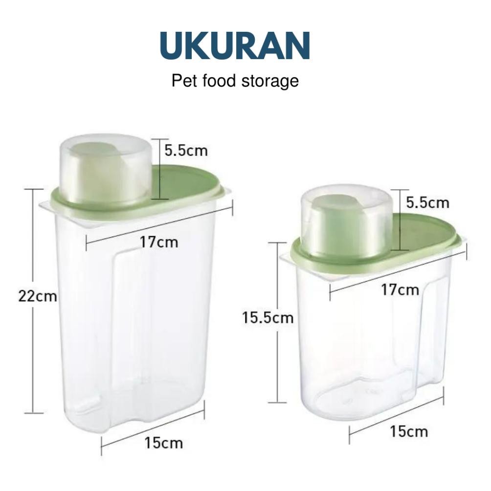 Trend - Pet Food Storage - Tempat Penyimpanan Makanan Kucing Anjing - Pet Food Storage Jar - Toples 
