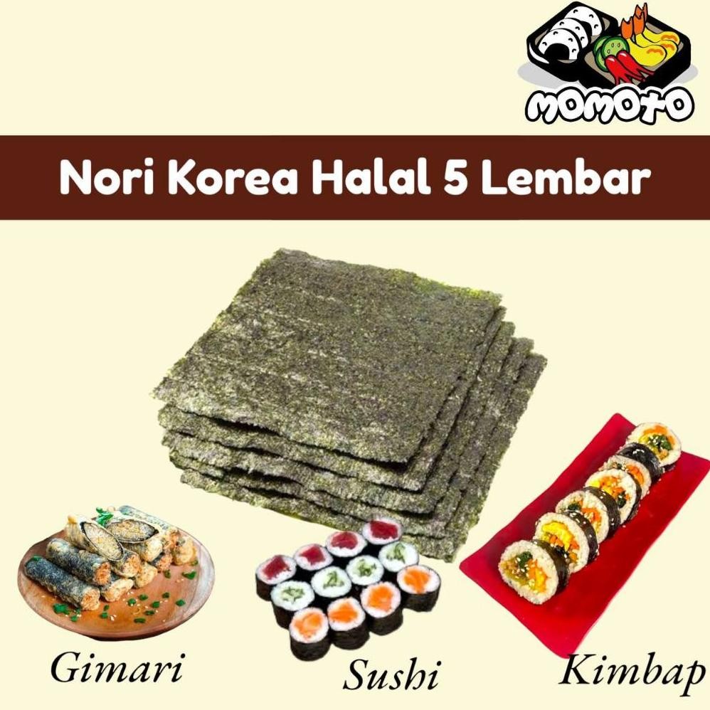 

Big Sale - Momoto Nori Korea Roasted Seaweed Halal 5 Lembar Sushi Kimbap Gimbap Dimsum Gimari