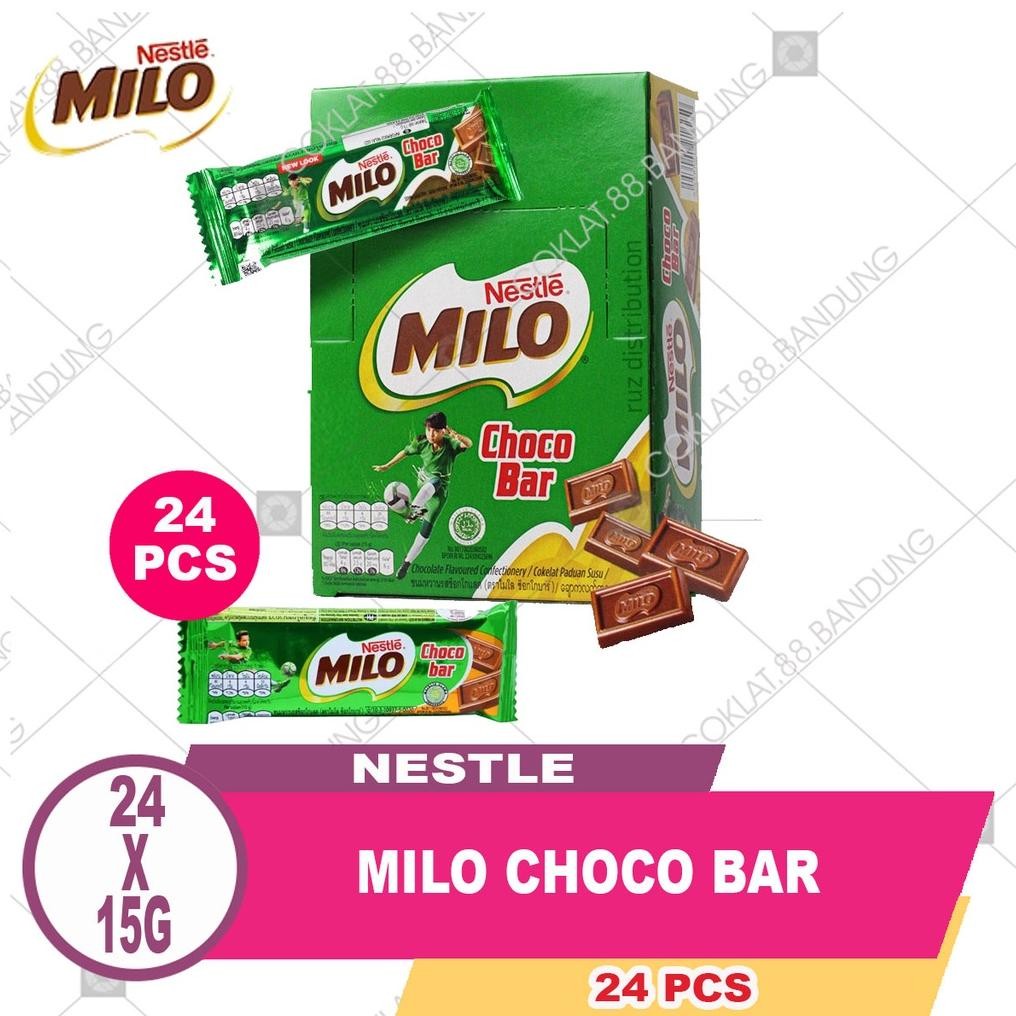 

MILO CHOCO BAR 1 BOX ISI 24 PCS X 15 GR COKELAT MALAYSIA, NESTLE MILO COKLAT MINI 15 GRAM CHOCOLATE 15GR X 24PCS BATANG Nugi