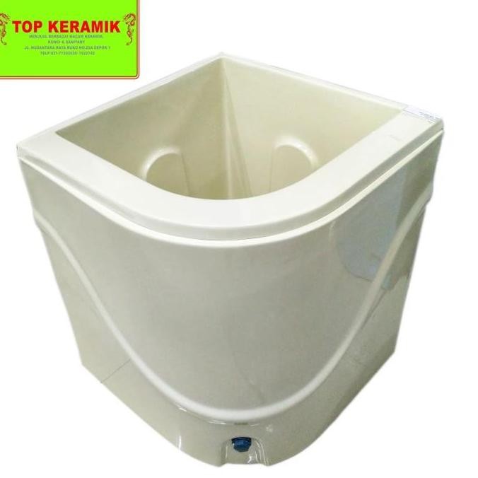 Bak Air Marble 55 / Bak Sudut Kamar Mandi Ivory & Putih