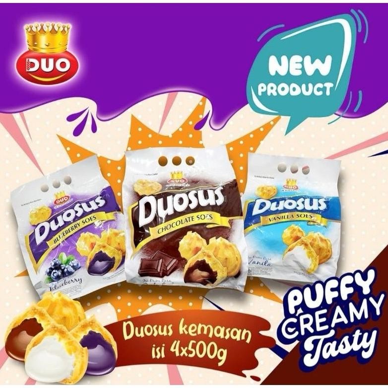 

SOES DUO / SNACK SUS COKLAT / VANILA / BLUBERRY KEMASAN 500 GRAM Nugi