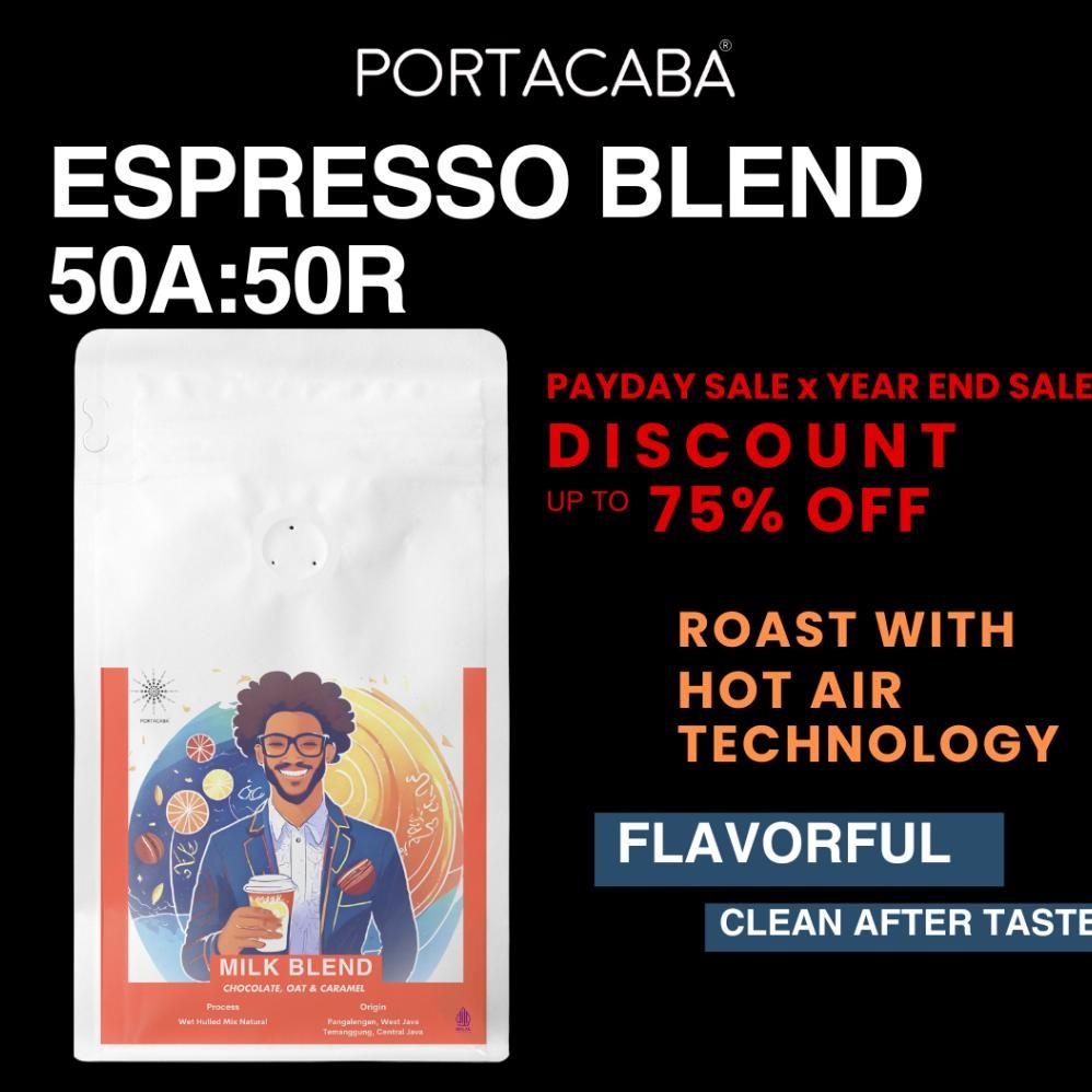 

Biji Kopi Arabika Blend 1kg Wholebean Coffee Es Kopi Susu Grosir Blend 50:50 Portacaba Roastery Nugi