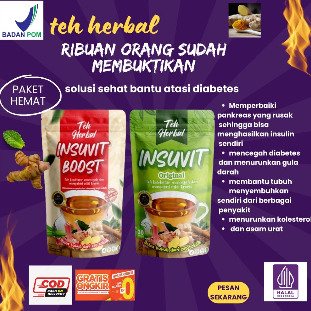 

TEH JSR REMPAH INSUVIT HERBAL RIMPANG,Kencing manis,diabetes isi 30 teh/ bungkus Nugi