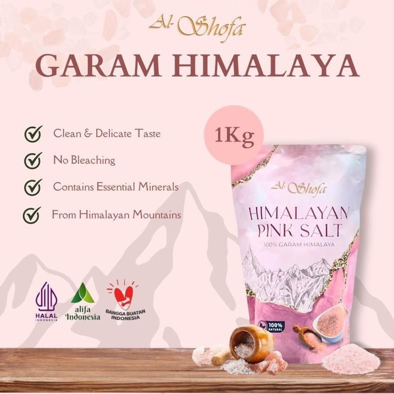 

Garam Himalaya Al Shofa 1kg Himalayan Pink Salt Original Nugi