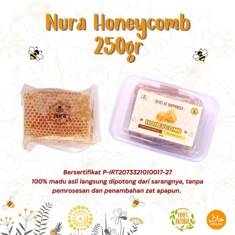 

BEST SELLER! Sarang Madu Nura Melifera 250gr - 300gr / Madu Asli Murni Mentah/ nurahoney / Nura Honey / Nura Honeycomb Nugi