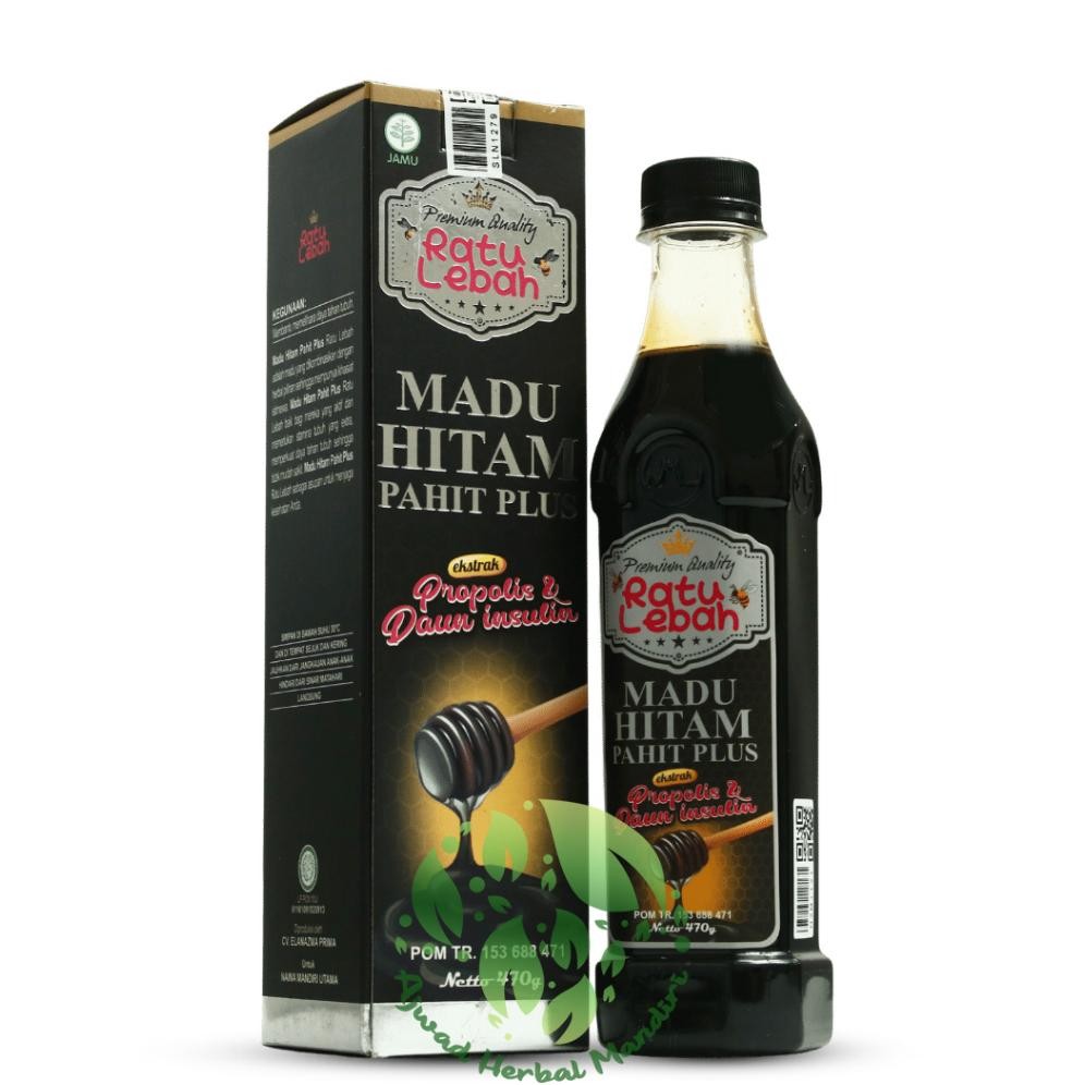 

Madu Hitam Pahit Plus Propolis Ratu Lebah 470gr - Obat Diabetes Kolesterol Asam Urat Darah Tinggi Nugi