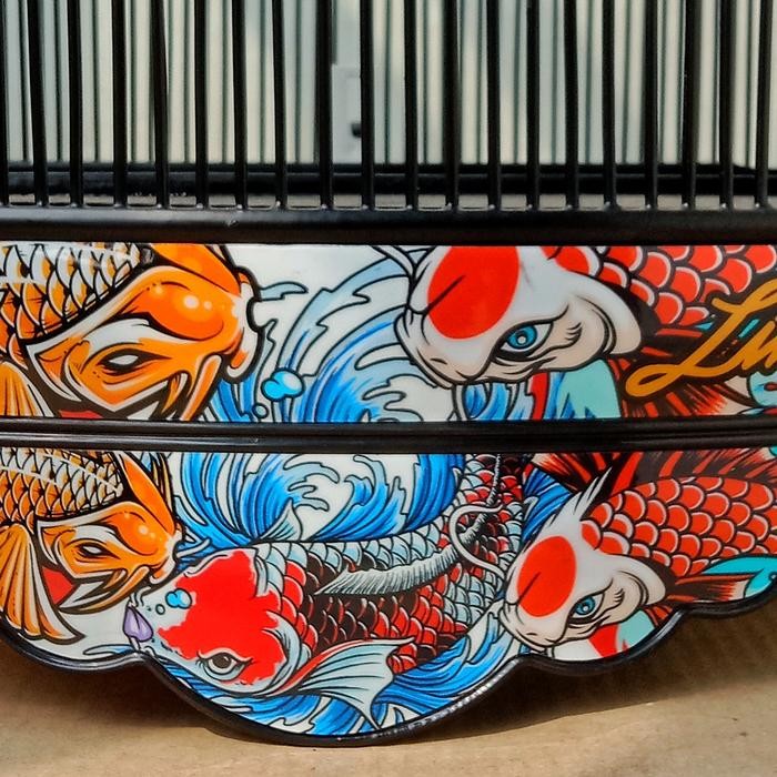 SANGKAR/KANDANG MURAI ORIQ JAYA PVC DECAL MOTIF KOI
