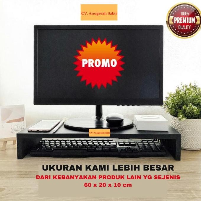 Tersedia Meja Rak Monitor Stand Pc Komputer Laptop Peninggi Keyboard Speaker Minimalis