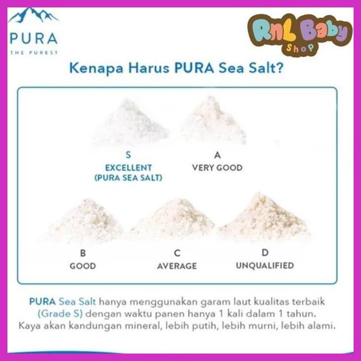 

DISCOUNT PURA THE PUREST SEA SALT FINE (GARAM HALUS) 300 GR - GARAM LAUT HALUS ORGANIK NATURAL PREMIUM QUALITY FASHION ANAK & BAYI