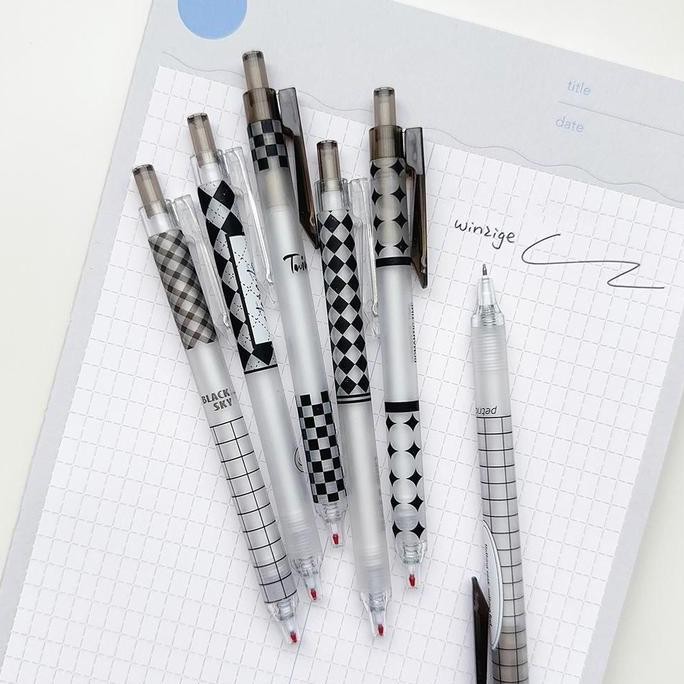 

Winzige 6Pcs Pulpen Gel Aesthetic Pena 0.5Mm Pulpen Lucu Retractable Gel Pens Pen Mekanik Tinta Hitam Stationery Korea Barang Aesthetic Bullpoint Gel Pulpen Murah Pena Bening