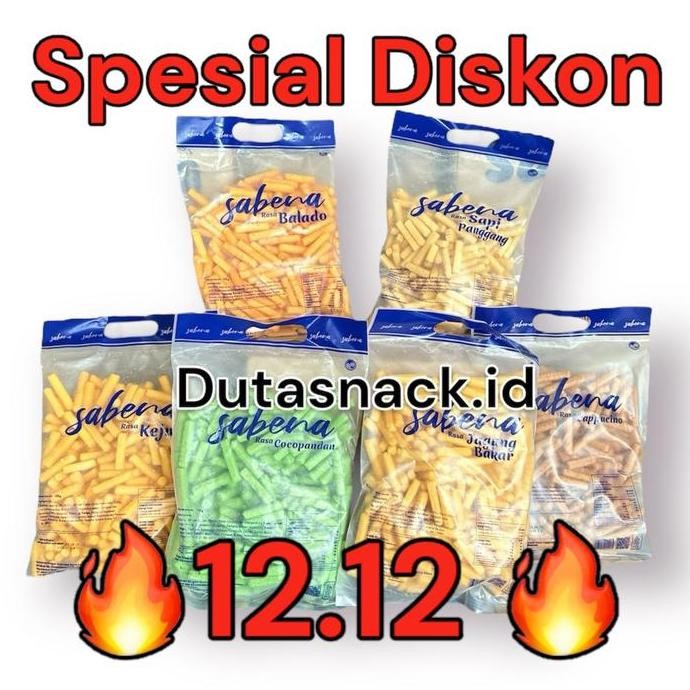 

Diskon! Snack SABENA NEW 1 Karton Isi 6 Kantong Mix Rasa Ring Krenyes