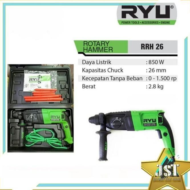 Tekiro Ryu Mesin Bor Beton Bobok Ryu Rrh 26 Sds Plus/Rotary Hammer