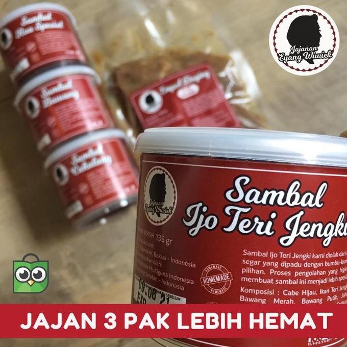 

Sambal Ijo Hijau Teri Jengki Padang Jajanan Eyang Wiwiek - PAKET 3 PAK