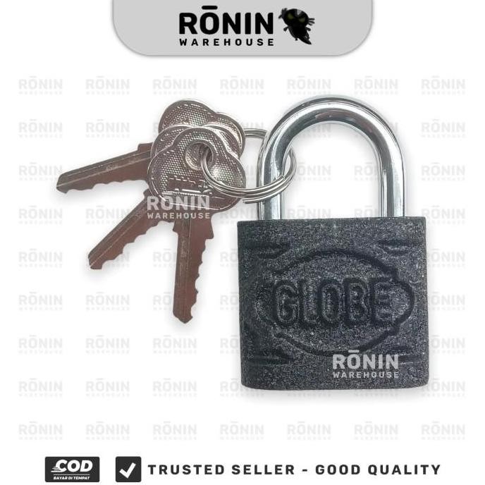 GLOBE Gembok Hitam Kunci Pintu Rumah Koper 20 25 30 mm [12pcs]