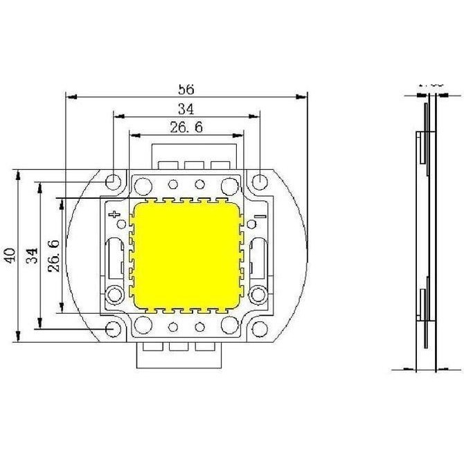 Warm White Chip Hpl High Power Led Lampu Sorot 50 Watt 12 Volt 12V V