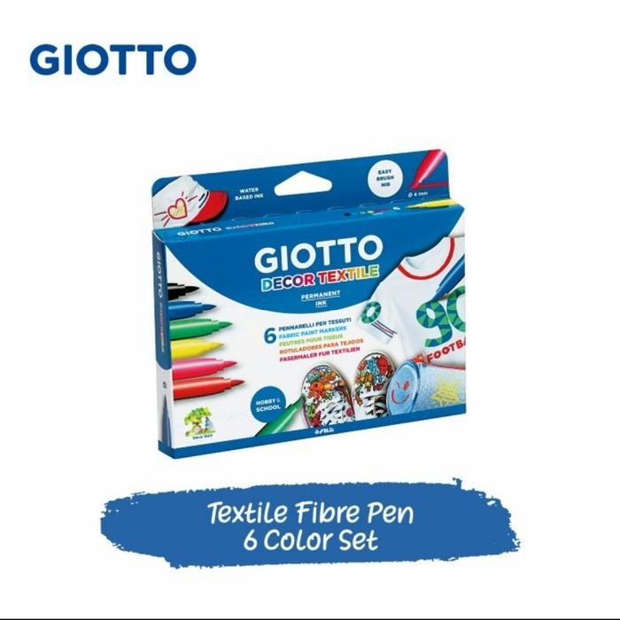 

BEST SELLER Spidol Kain Permanen Giotto Decor Textile 6 Marker Kanvas Sepatu Baju