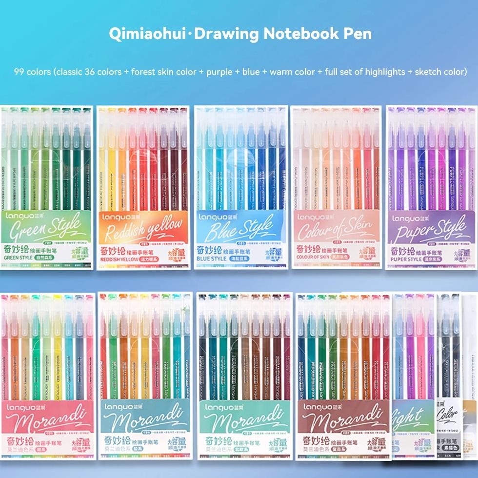 

105Color Hand Account Gel Pen Languo Morandi Retro Pen Large-Capacity Color Handbook Pen For Student Painting Graffiti Writting
