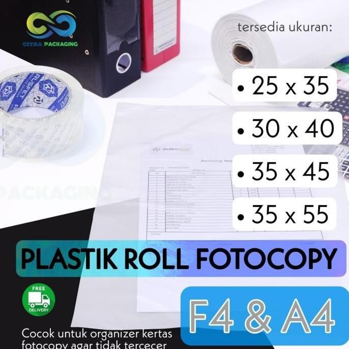 PLASTIK ROLL HD untuk FOTOCOPY KERTAS A4 dan F4 BENING TRAPARAN
