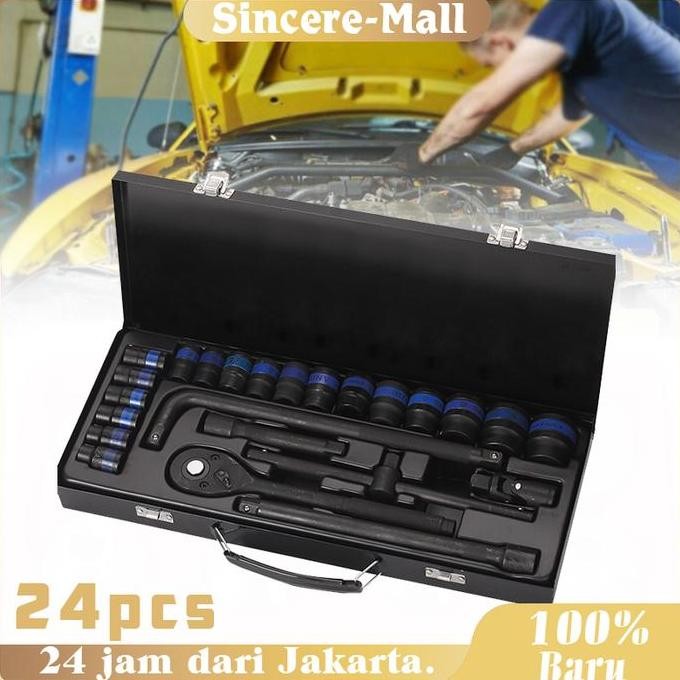 24 Pcs Kunci Sok Set Lengkap Socket Kunci King Tony Tool Set